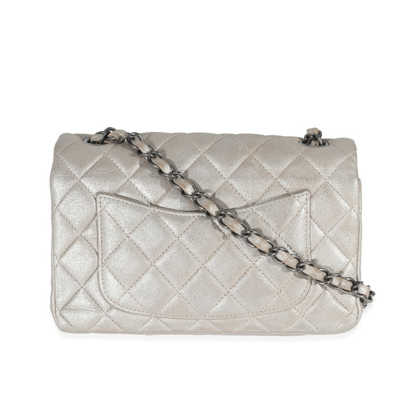 Chanel Silver Metallic Nubuck Rectangular Mini Flap - Picture 5 of 7